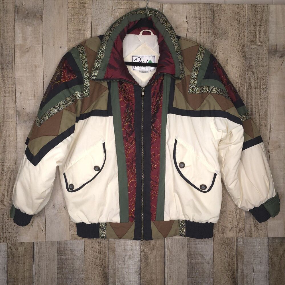 Vintage Rainbow West Jacket Womens Small 80s Ski Coat Metallic Iridescent